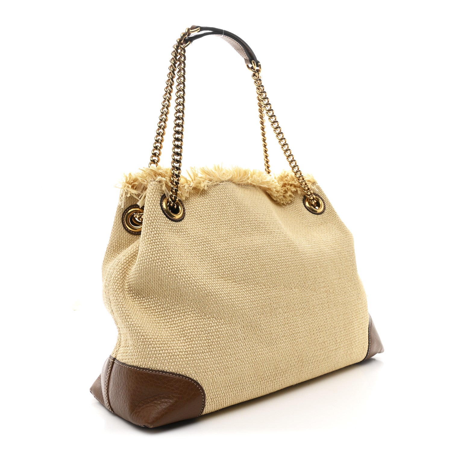 Gucci Raffia Medium Soho Chain Shoulder Bag Beige 3 of 12