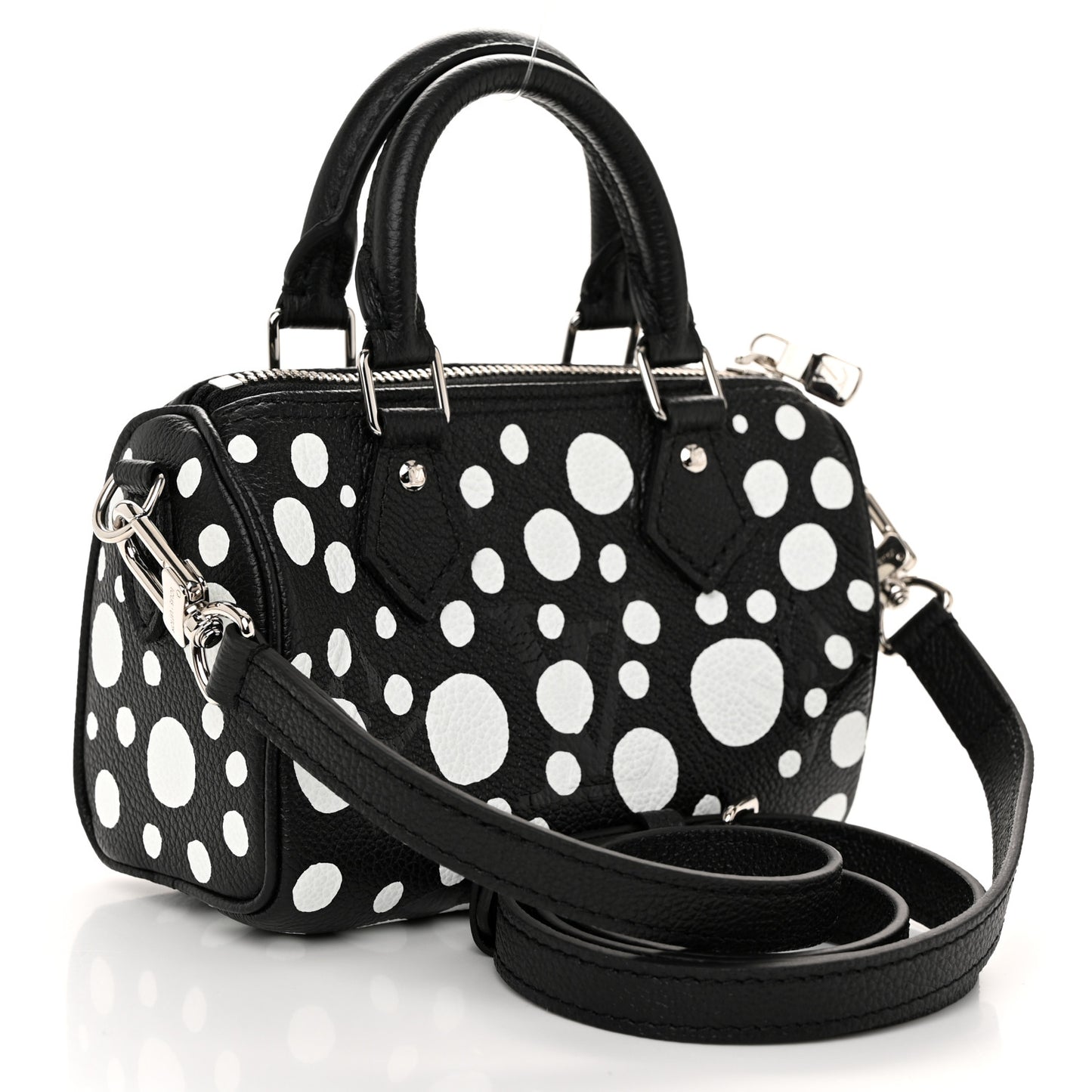 LV X YK Empreinte Infinity Dots Nano Speedy Bandouliere Black White