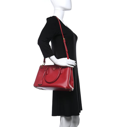 Prada Saffiano Small Galleria Double Zip Tote Fuoco 2 of 10