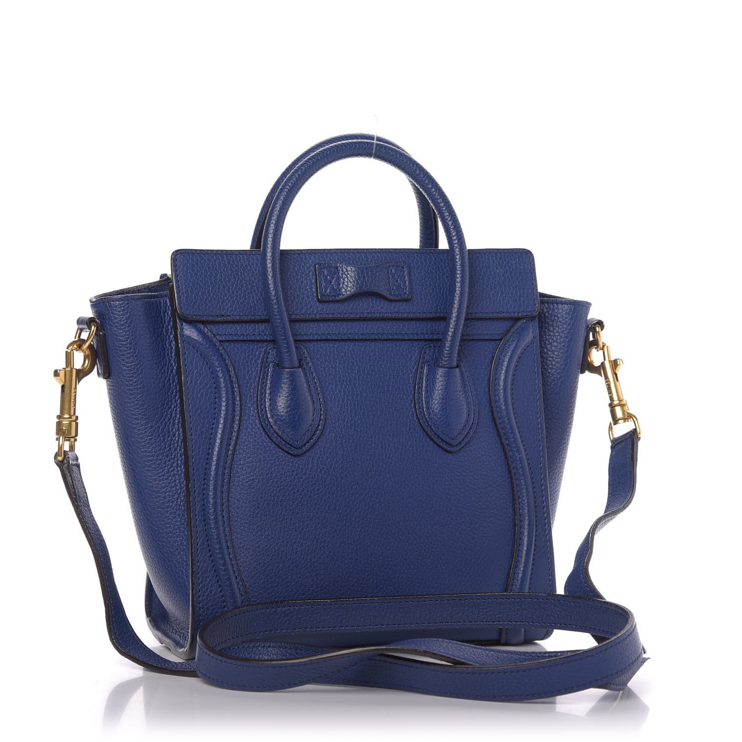 Drummed Calfskin Nano Luggage Indigo