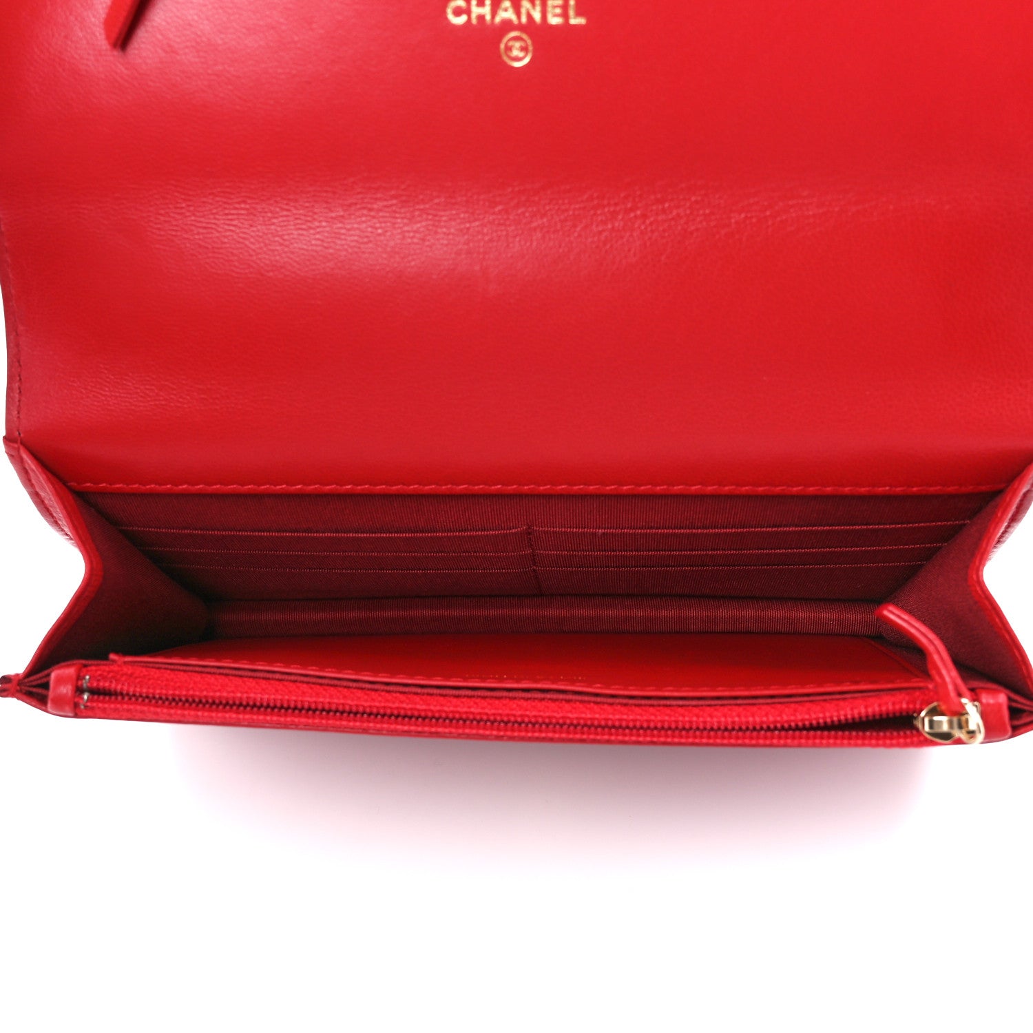 Chanel Goatskin Quilted Chanel 19 Wallet On Chain WOC Red 5 of 11