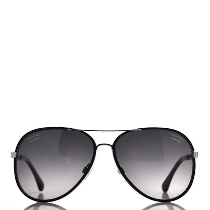 Chanel Lambskin Aviator Chain Sunglasses 4194-Q Black 4 of 10