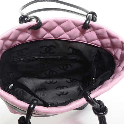 Chanel Calfskin Quilted Medium Cambon Tote Pink Black 5 of 7