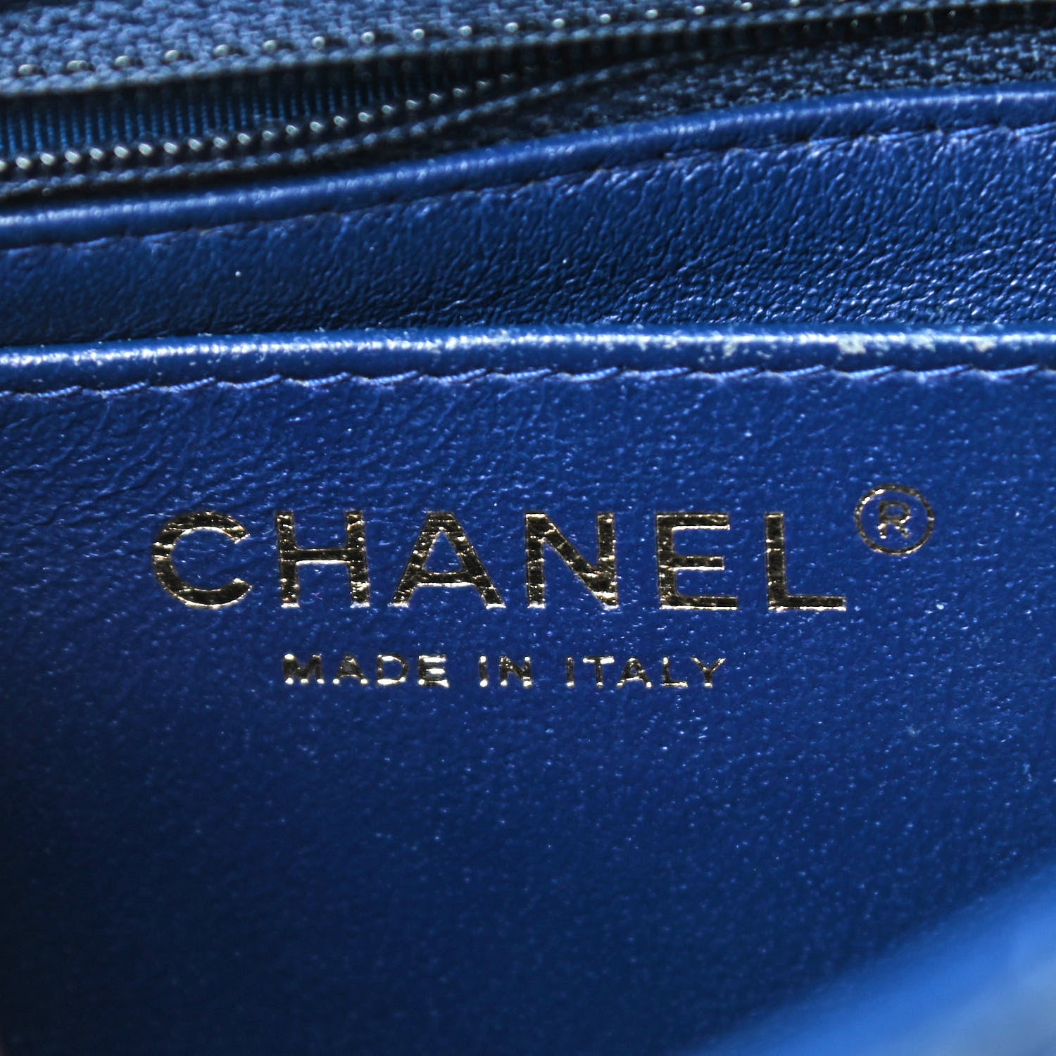 Chanel Lambskin Chevron Quilted Mini Square Flap Blue 8 of 10