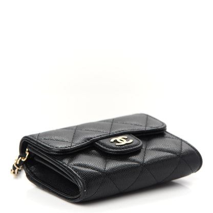 Chanel Caviar Quilted Flap Card Holder On Chain Black 4 of 8