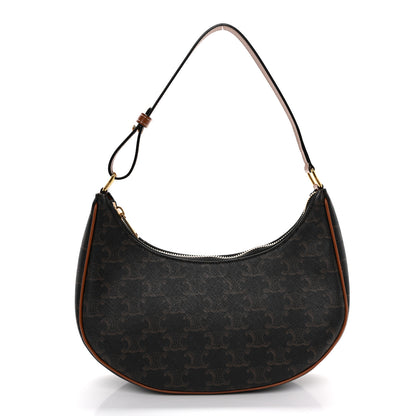 Celine Triomphe Canvas Calfskin Ava Shoulder Bag Tan 1 of 10