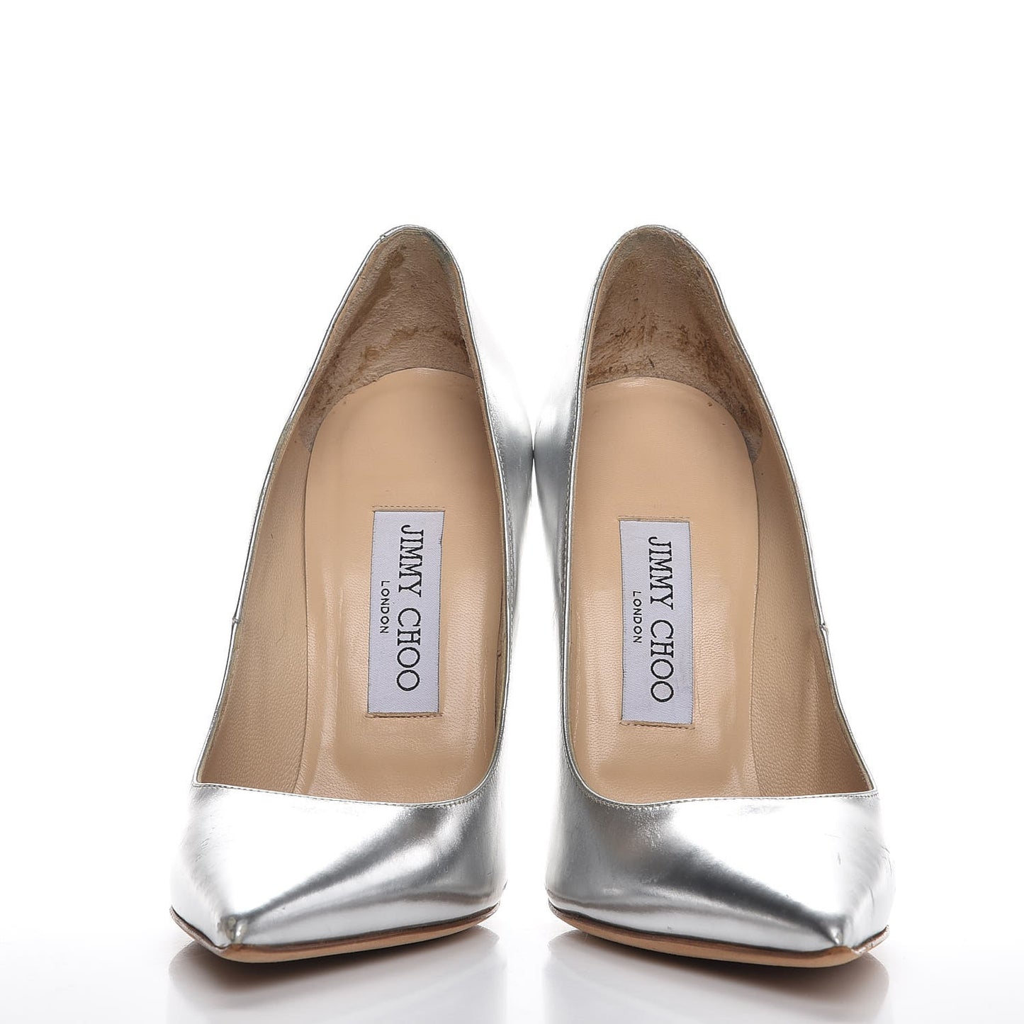 Mirror Calfskin Anouk 120 Pointed Toe Pumps 36 Silver
