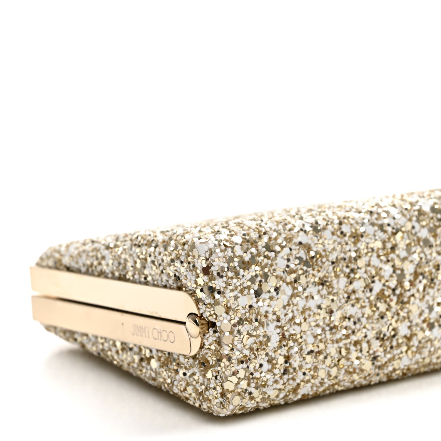 Jimmy Choo Coarse Glitter Celeste Clutch Moon Sand 8 of 11