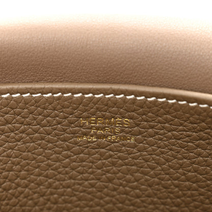 Hermes Taurillon Clemence Halzan 25 Etoupe 6 of 9