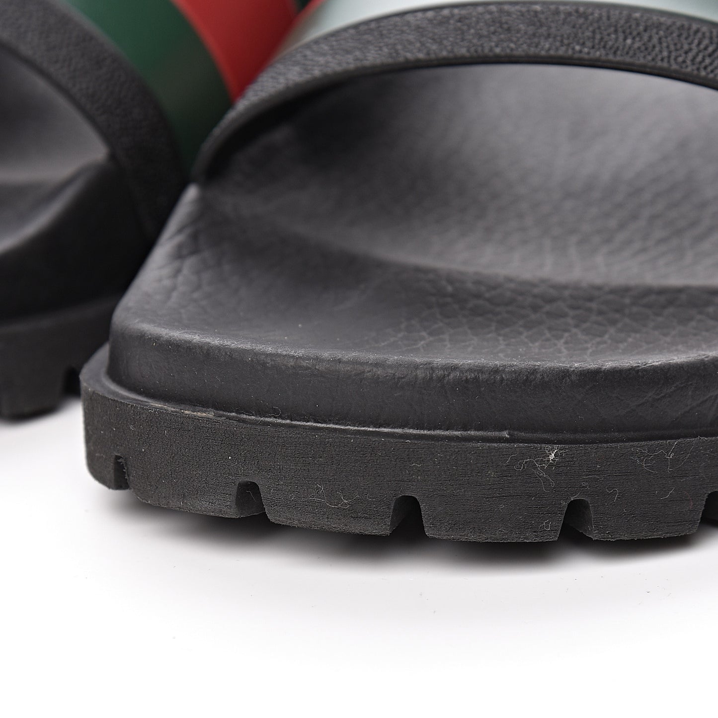 Rubber Web Mens Lug Sole Slide Sandals 10 Black Green Red