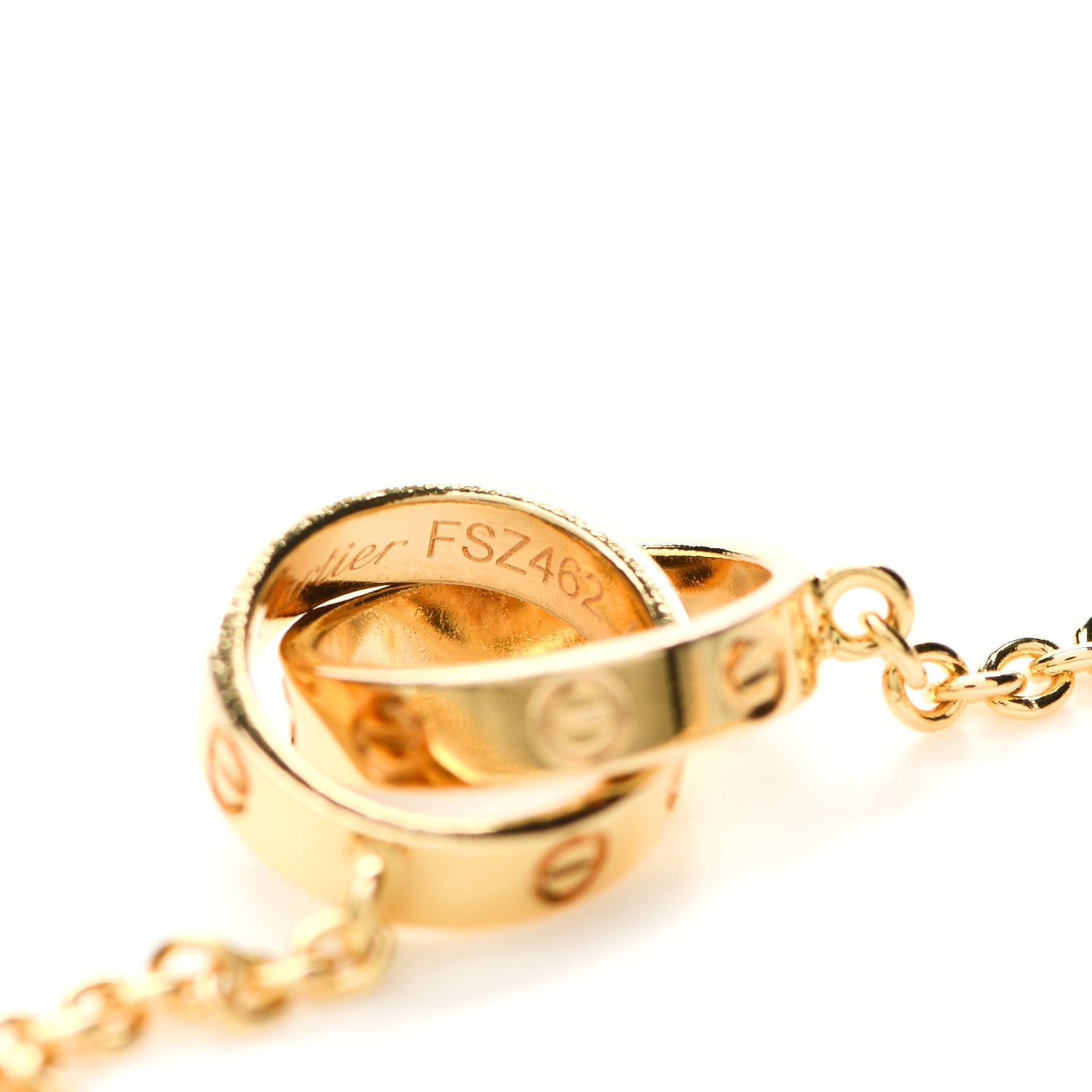 Cartier 18K Yellow Gold Interlocking LOVE Necklace 5 of 6