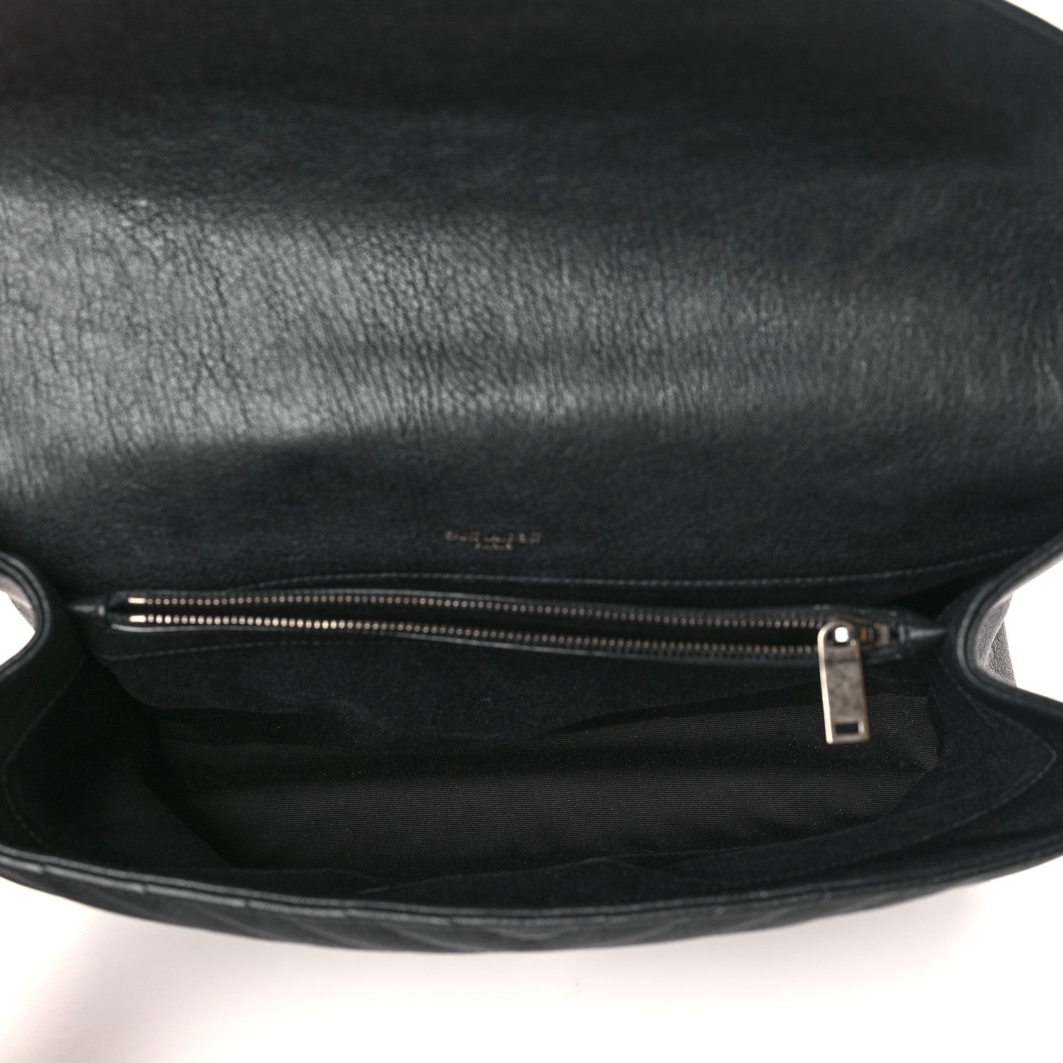 Saint Laurent Sheepskin Matelasse Chevron Monogram Large College Satchel Black 5 of 9