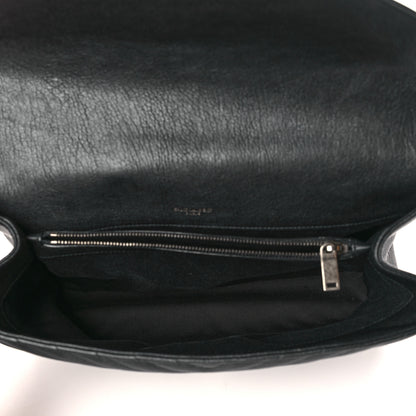 Saint Laurent Sheepskin Matelasse Chevron Monogram Large College Satchel Black 5 of 9