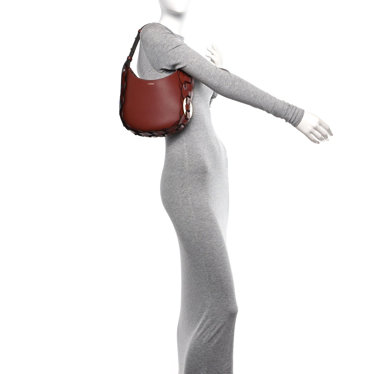 Chloe Small Grain Smooth Calfskin Small Darryl Hobo Sepia Brown 2 of 10