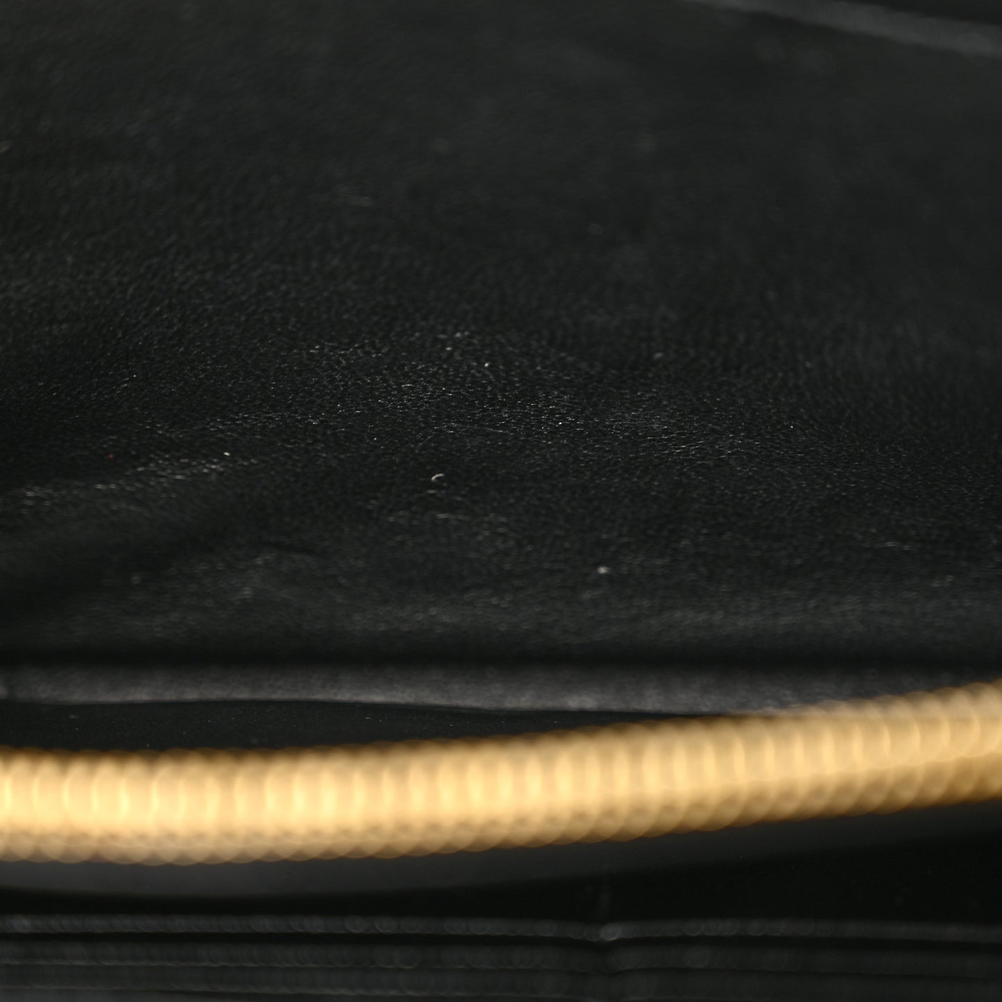Grain De Poudre Matelasse Chevron Monogram Chain Wallet Black