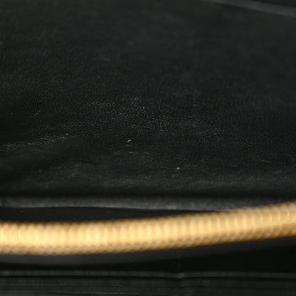 Saint Laurent Grain De Poudre Matelasse Chevron Monogram Chain Wallet Black 11 of 12