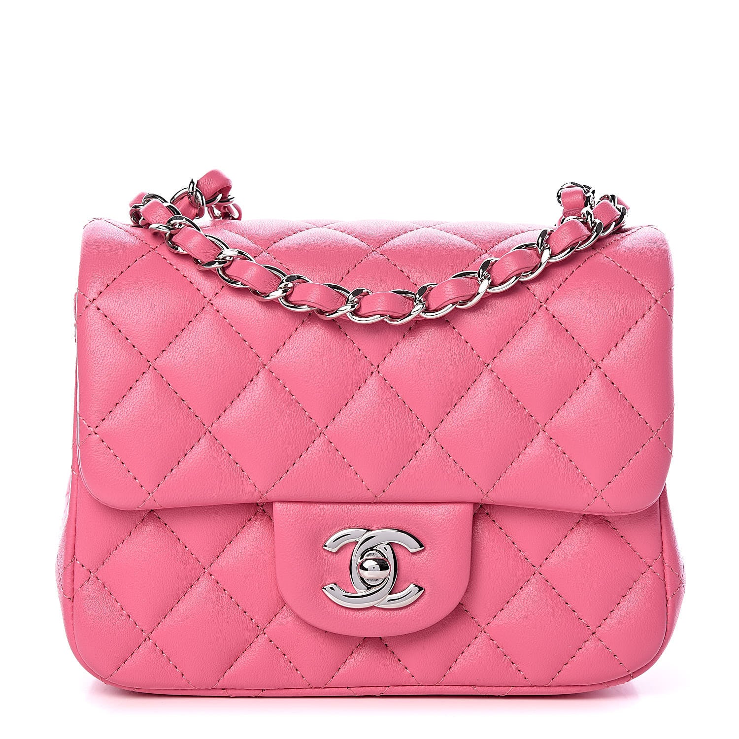 Chanel Lambskin Quilted Mini Square Flap Pink 1 of 10