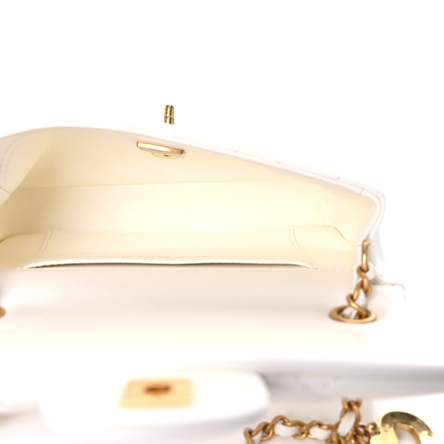 Chanel Lambskin Quilted Mini Heart Charms Flap White 5 of 9