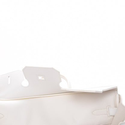 Hermes Taurillon Clemence Birkin 35 White 9 of 44