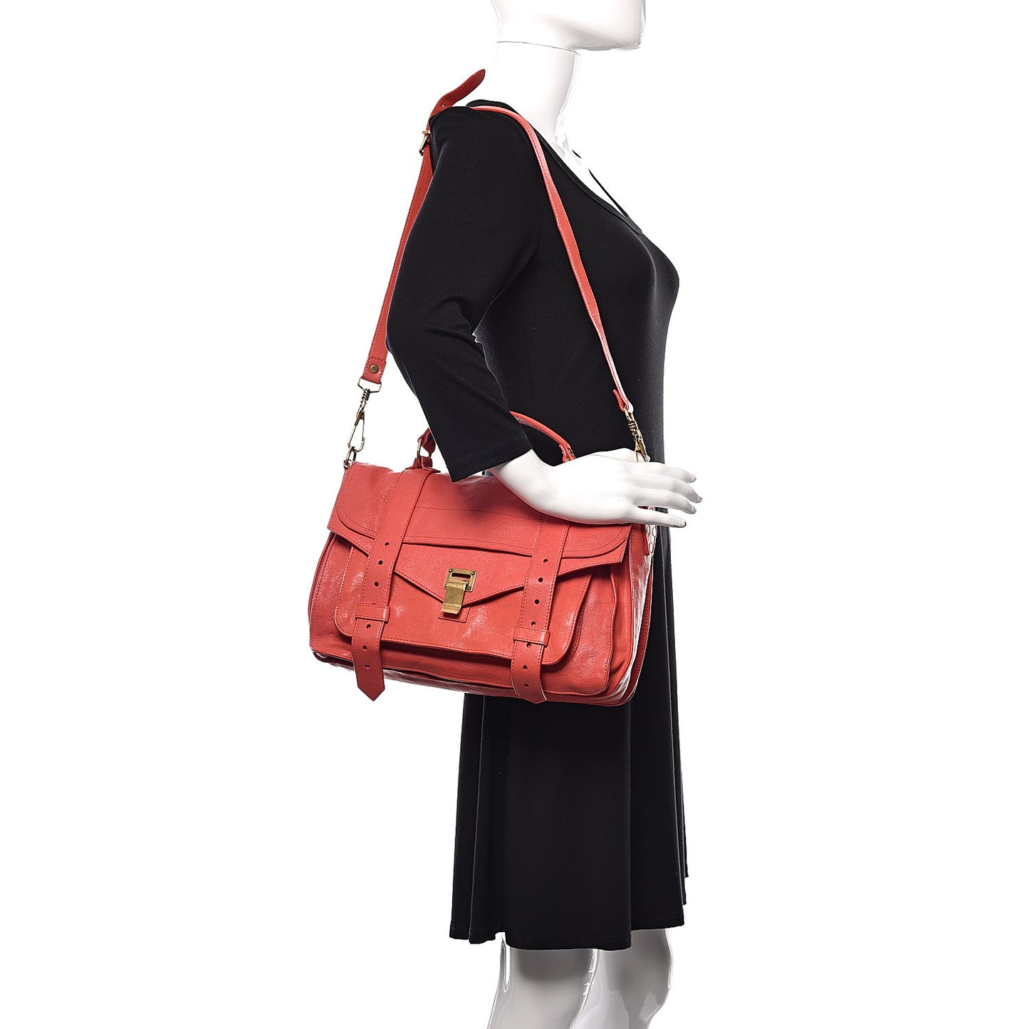 Lambskin Medium PS1 Satchel Deep Coral