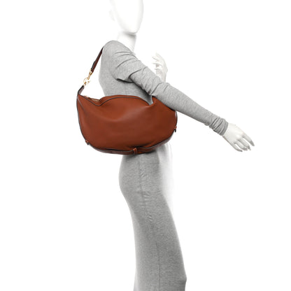 Celine Supple Calfskin Medium Strap Leandre Shoulder Bag Brown 2 of 13