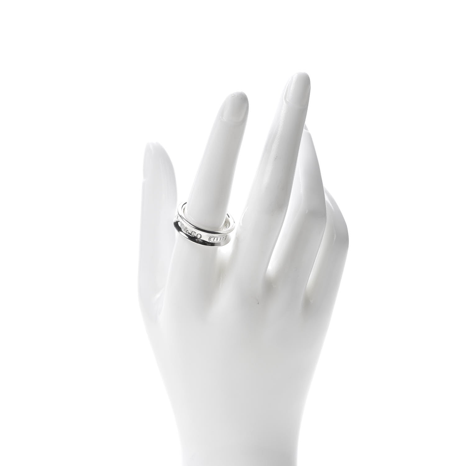Tiffany Sterling Silver 1837 Band Ring 58 8.25 2 of 5
