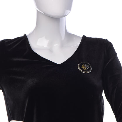 Chanel Resin Crystal Pearl CC Pin Brooch Black Gold 2 of 6