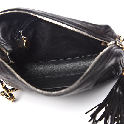 Chanel Lambskin Quilted CC Tassel Camera Case Black 5 of 19