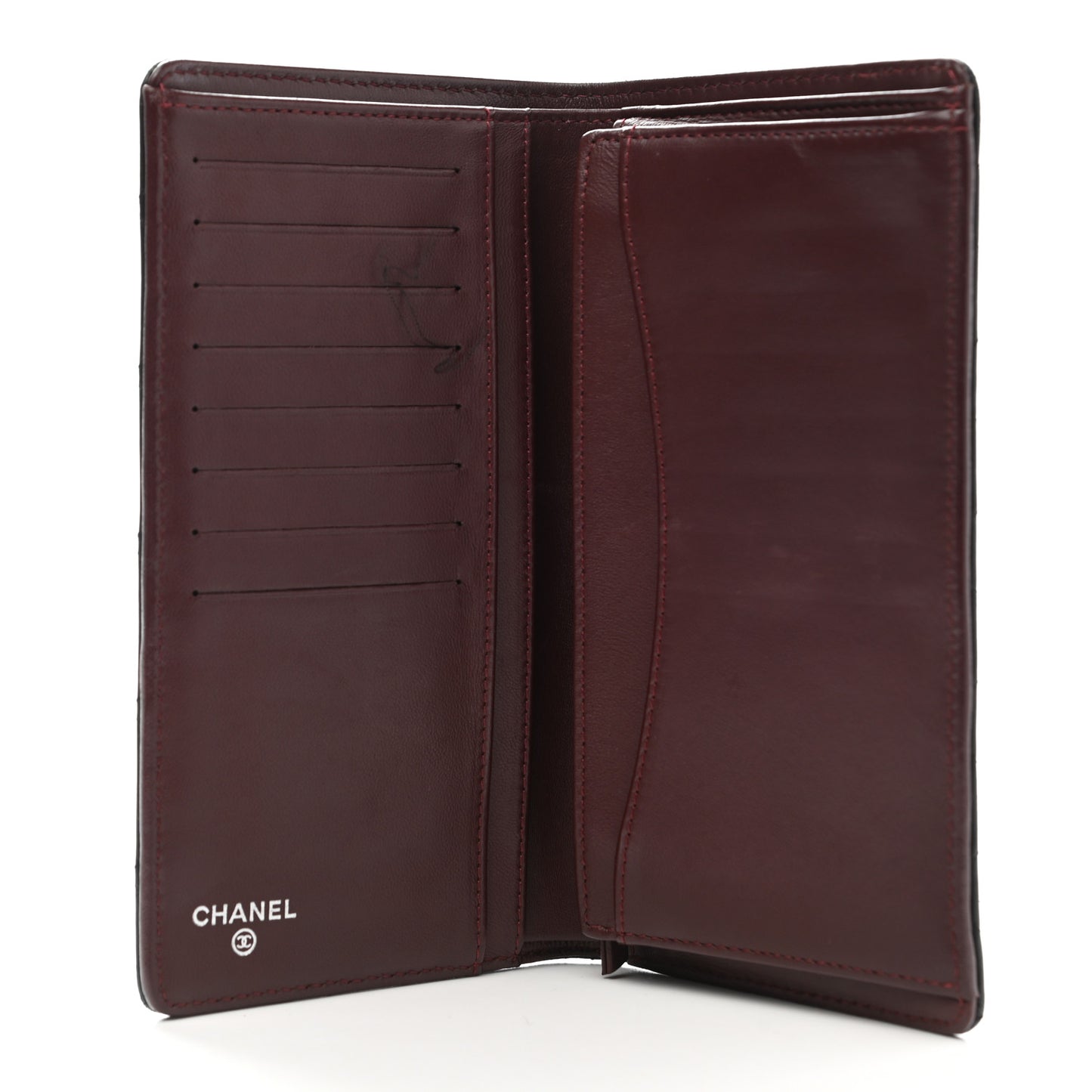 Lambskin Quilted Yen Wallet Black