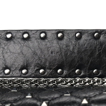 Valentino Garavani Craquele Nappa Large Rockstud Spike Shoulder Bag Black 10 of 11