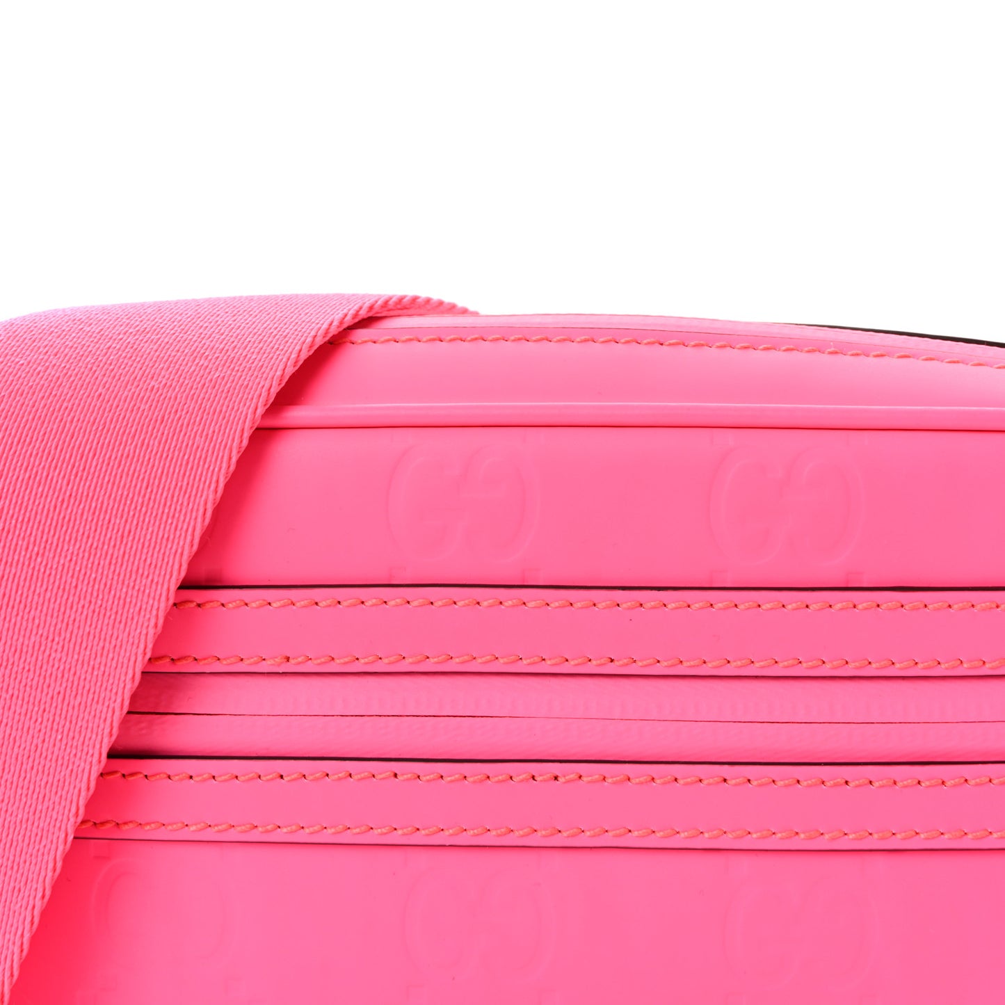 Rubber Effect Monogram GG Crossbody Bag Fluorescent Fuxia