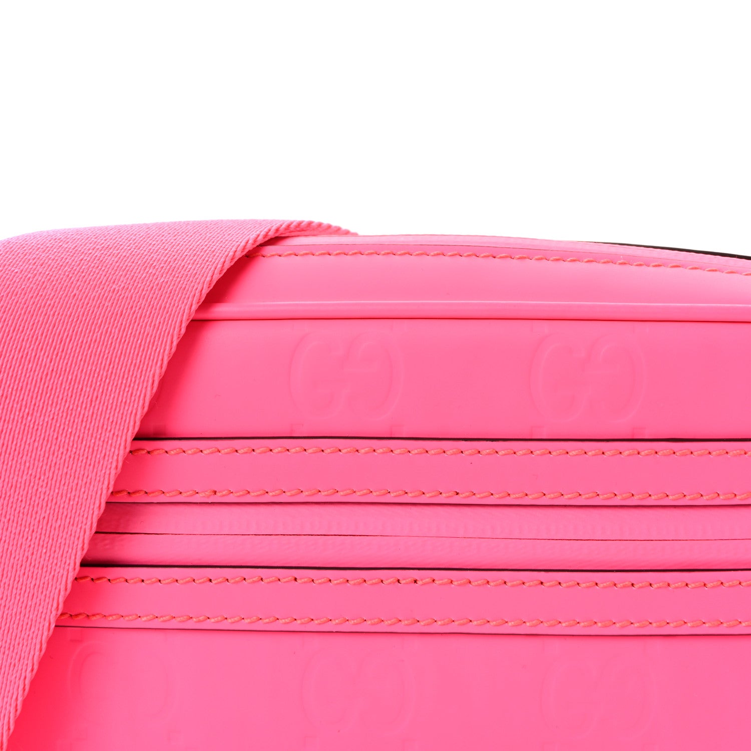 Gucci Rubber Effect Monogram GG Crossbody Bag Fluorescent Fuxia 7 of 10