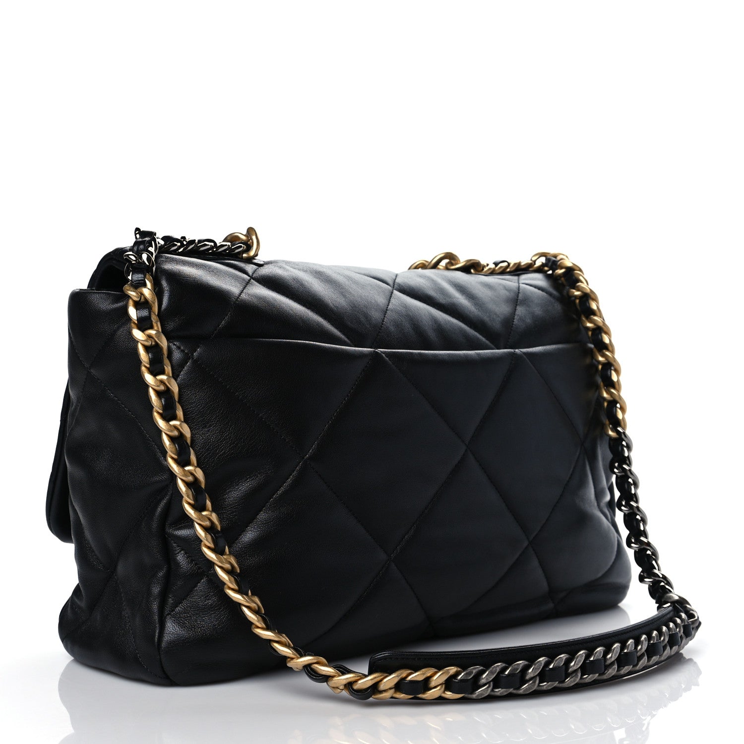 Chanel Lambskin Quilted Maxi Chanel 19 Flap Black 3 of 10