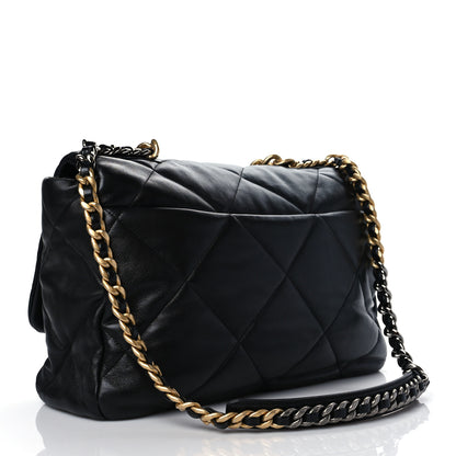 Chanel Lambskin Quilted Maxi Chanel 19 Flap Black 3 of 10