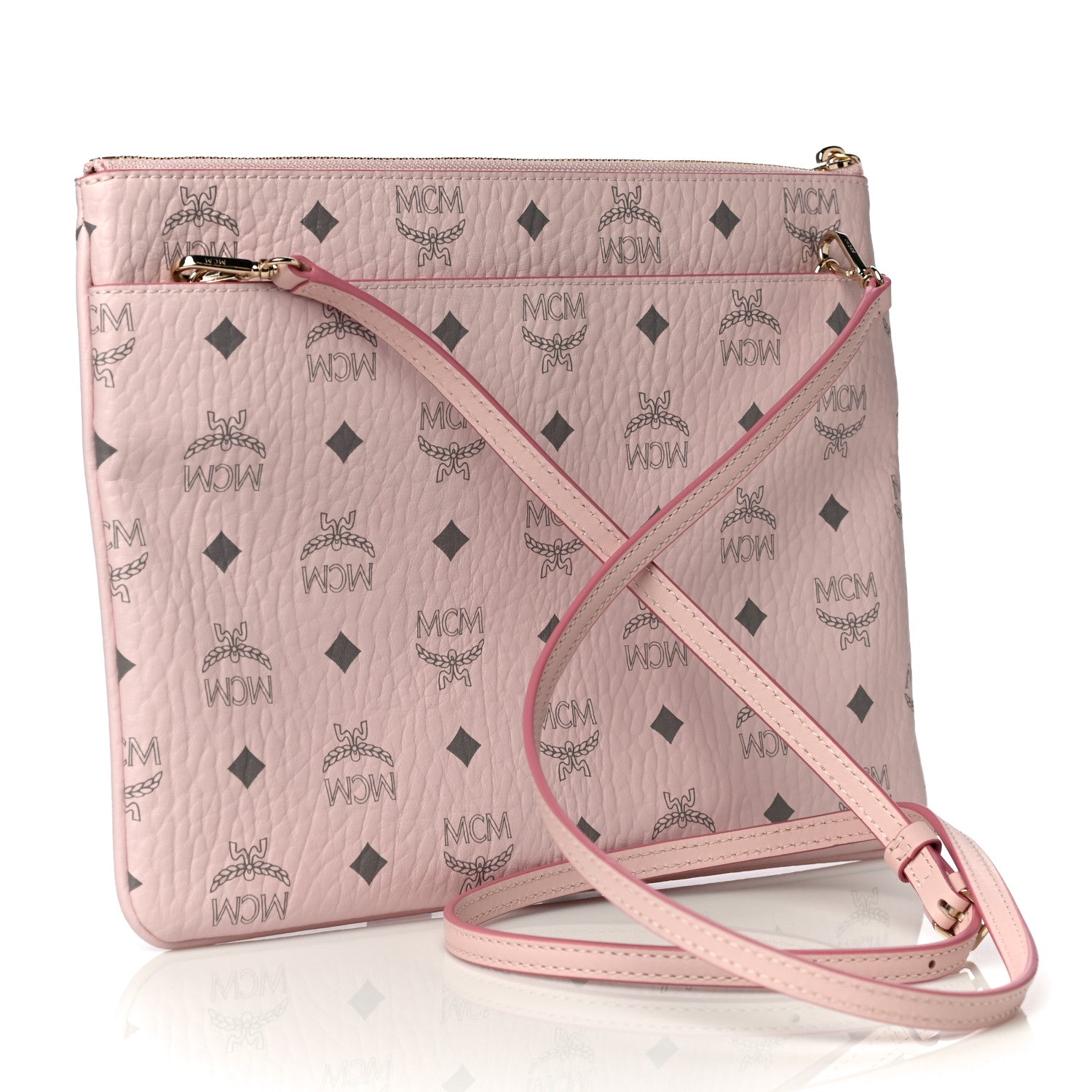 MCM Visetos Medium Crossbody Pouch Soft Pink 2 of 10
