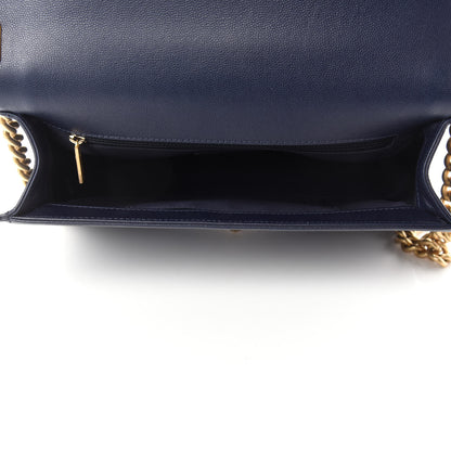 Chanel Caviar Quilted New Medium Boy Flap Dark Navy Blue 5 of 11