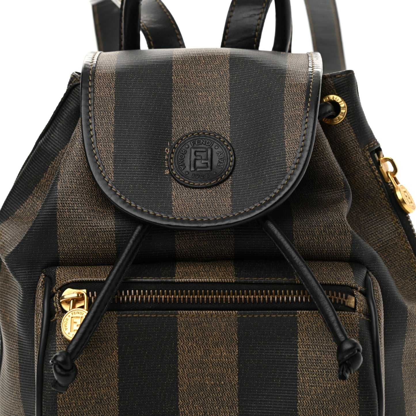 Coated Canvas Pequin Drawstring Backpack Tobacco