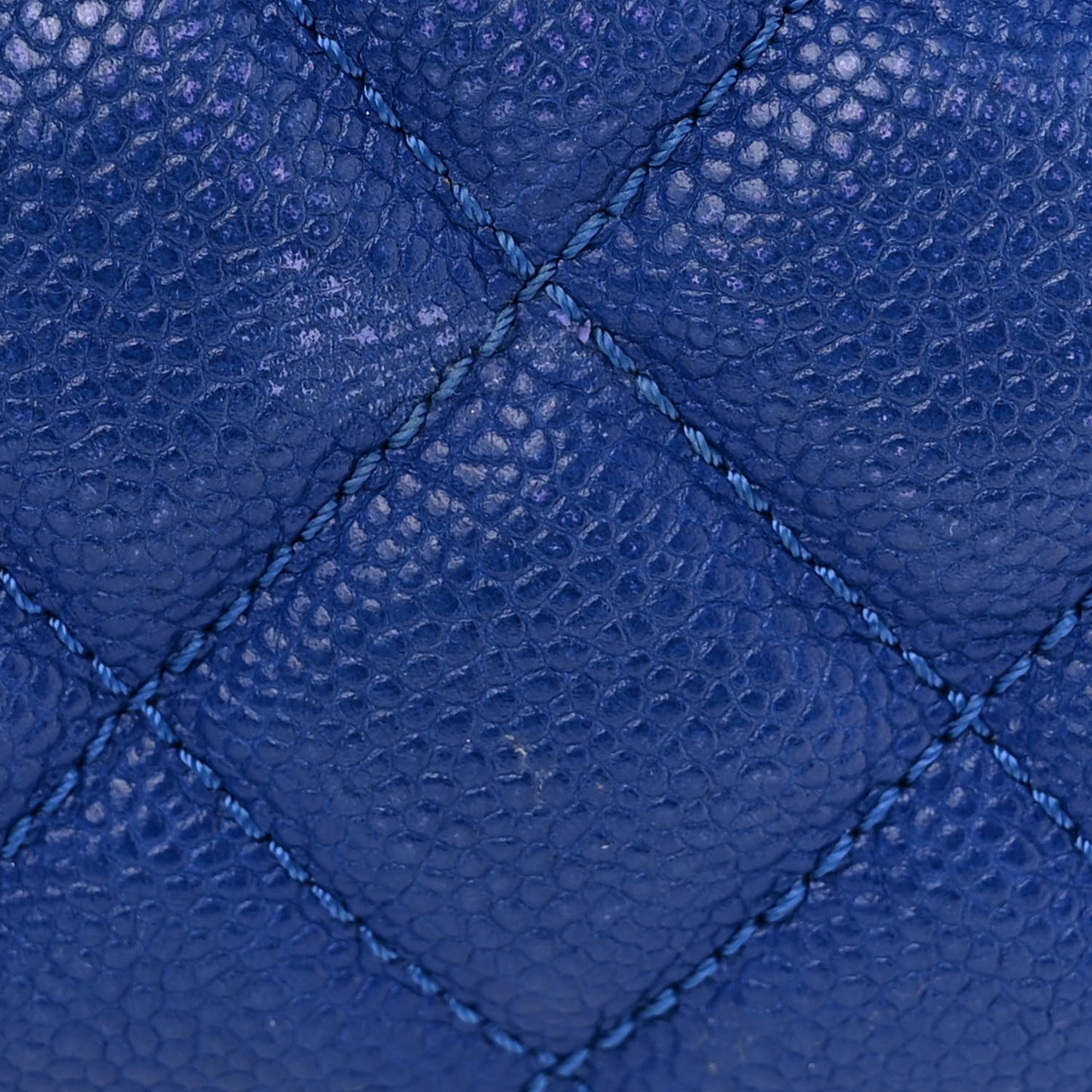 Caviar Quilted Easy Zip Flap Tote Blue