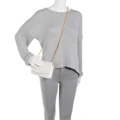 Chanel Caviar Wallet on Chain WOC White 2 of 7