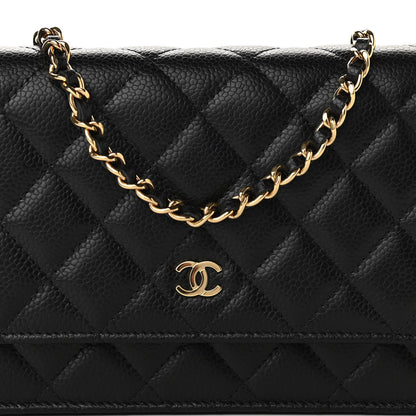 Chanel Caviar Quilted Wallet On Chain WOC Black 12 of 13