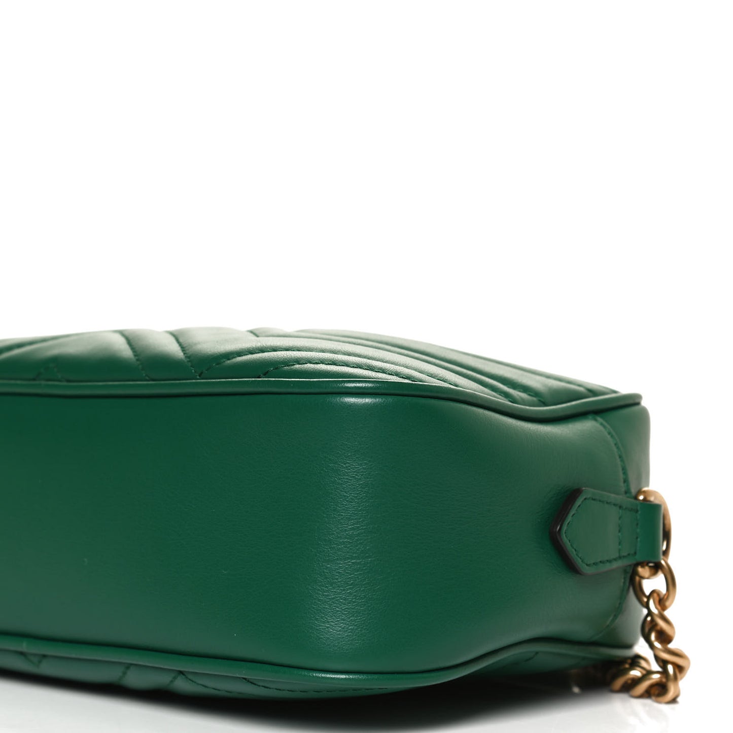 Calfskin Matelasse Small GG Marmont Chain Shoulder Bag Emerald Green