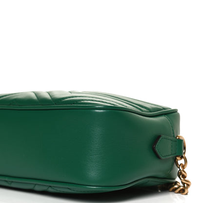 Gucci Calfskin Matelasse Small GG Marmont Chain Shoulder Bag Emerald Green 11 of 13