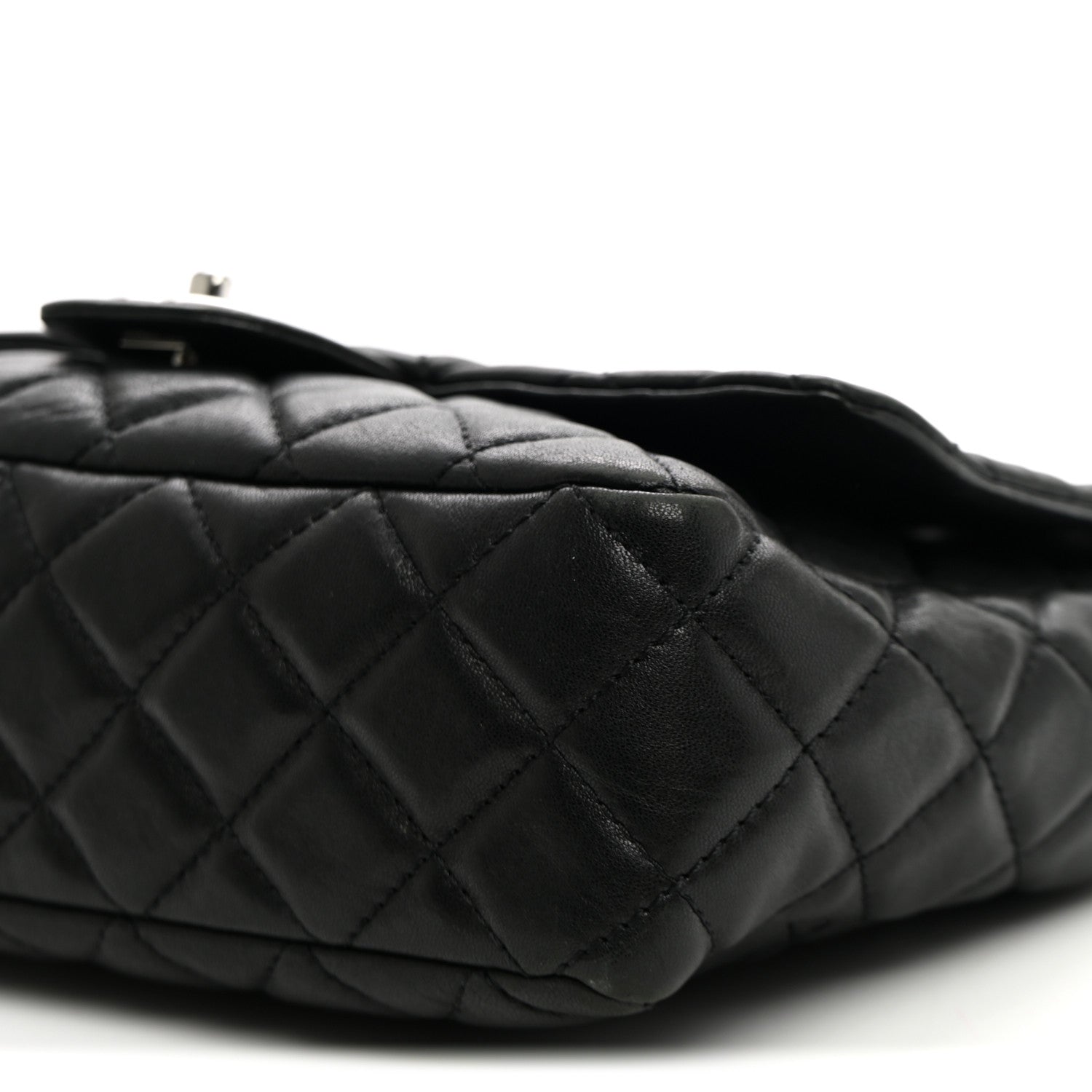 Chanel Washed Lambskin Quilted Bijoux Chain Jumbo Single Flap Black 10 of 10