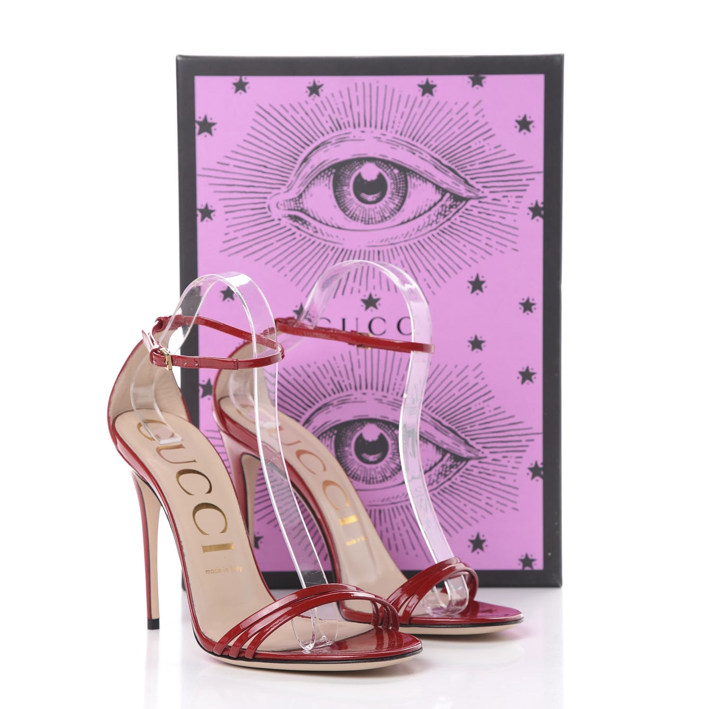 Patent Strappy Removable Sock Sandals 38.5 Hibiscus Red