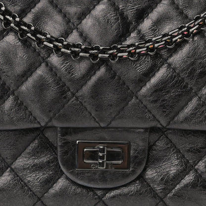 Chanel Metallic Aged Calfskin Quilted 2.55 Reissue 226 Flap Dark Silver 8 of 11