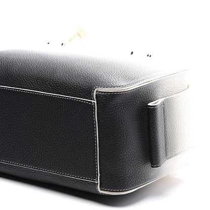 Delvaux Grained Bullskin Cool Box MM Satchel Ivory Black 8 of 9