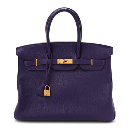 Hermes Taurillon Clemence Birkin 35 Iris 1 of 10