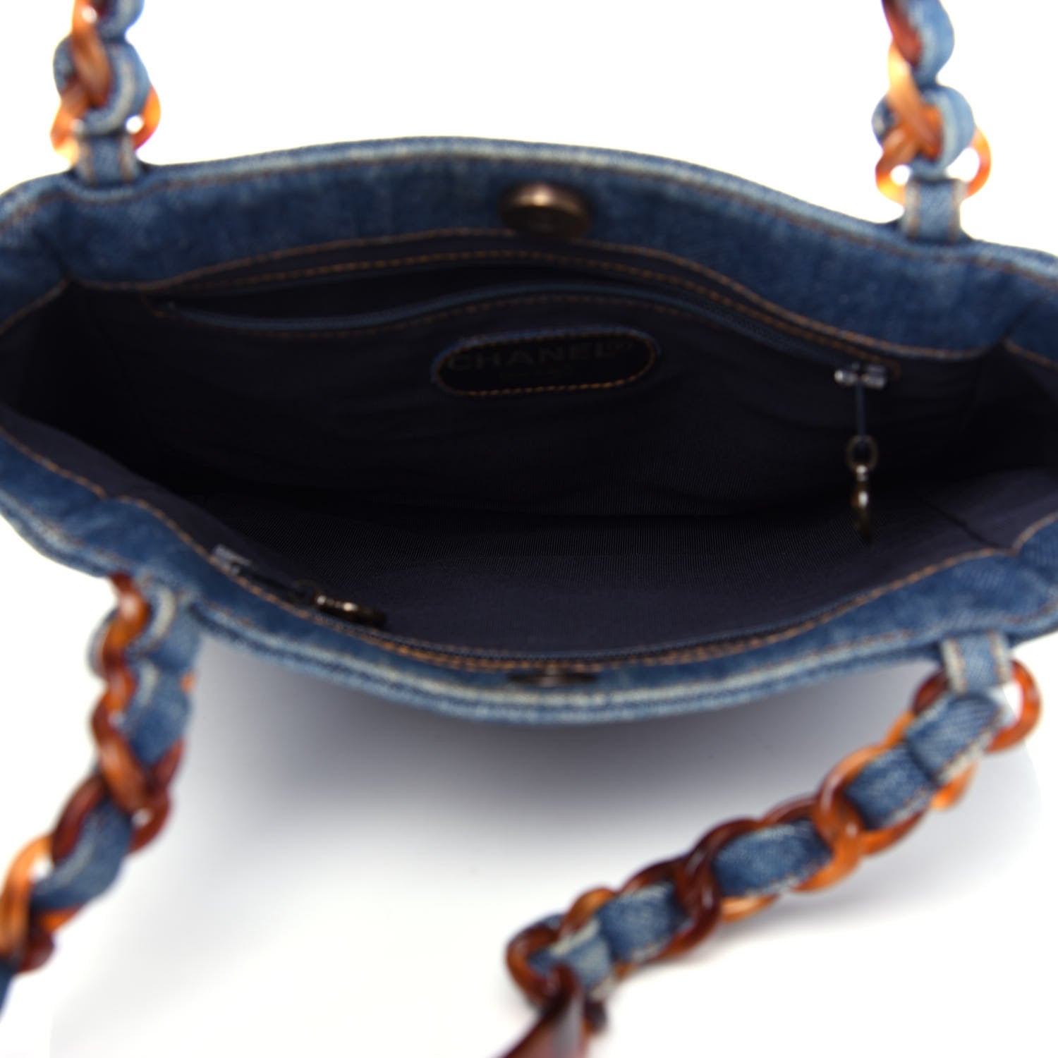 Chanel Denim Tortoise Timeless CC Tote Blue 5 of 10