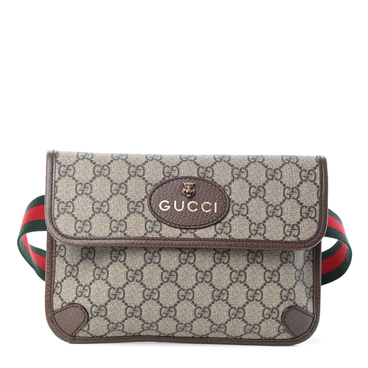 GG Supreme Monogram Neo Vintage Web Belt Bag Brown