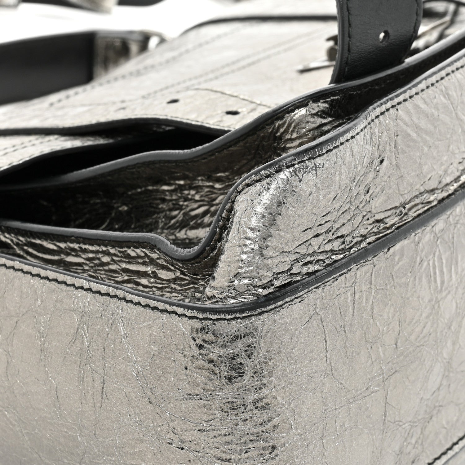 Proenza Schouler Metallic Paper Lambskin Medium PS1 Plus Zip Satchel Gun Metal 14 of 19